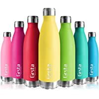 Grsta Botella de Agua- Botella Agua Acero Inoxidable sin BPA Pared 350ml-Amarillo Claro Botellas de Frío-Caliente Termo…
